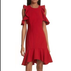 Cinq à Sept Vibrant Red Midi Dress